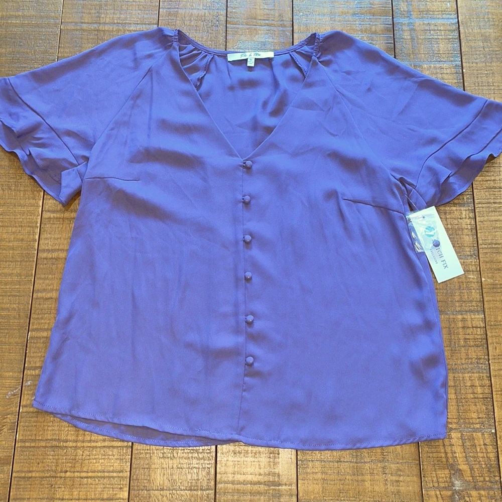 NWT Par La Mar Dusty Purple Blouse - XS